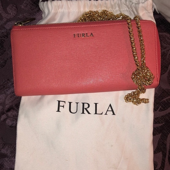 Furla Handbags - Furla Pink Wallet on Chain